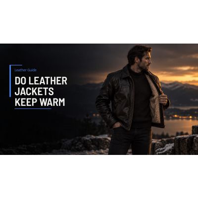 Chaqueta de cuero con tiempo frío de invierno