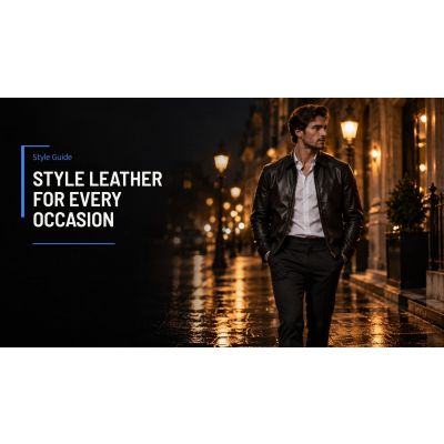 Person stylt eine Lederjacke für verschiedene Anlässe