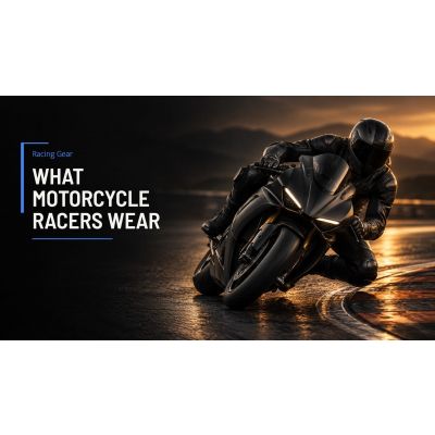 コーナーで車体を倒すレザーのレーシングスーツ姿のMotoGPライダー