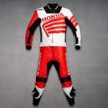 Honda Motorbike Racing Leather Suit front view