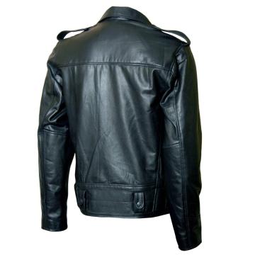 Black Biker Leather Jacket Smoke