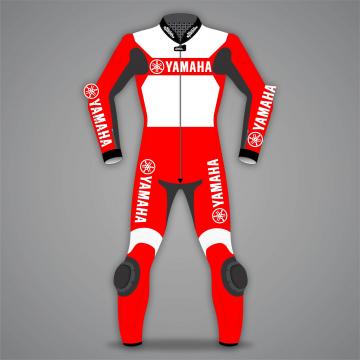 Trajes de moto Yamaha de 2 piezas en rojo/blanco
