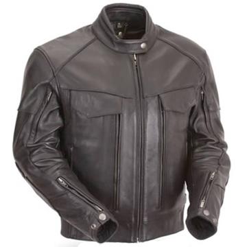 Naked Riding Leather Jacket with Stretch Panels