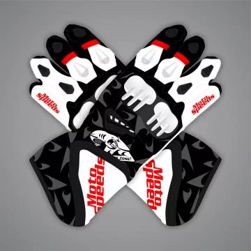 Pedro Acosta Black and White Moto Gloves MotoGP 2025