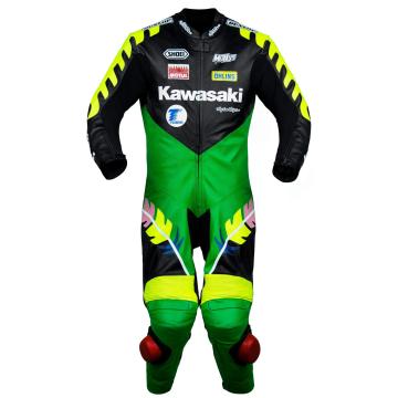 Scott Russell Full Body Leather Motorcycle Suit Kawasaki GP 1993