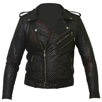 Union Jack Perforated Leather Summer Jacket Men