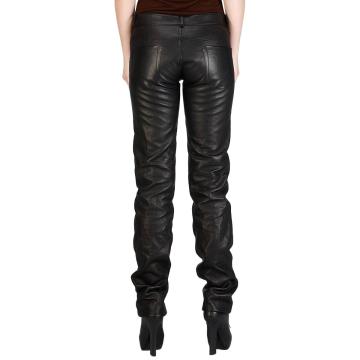 Black Leather Jeans Womens with Wide Calves