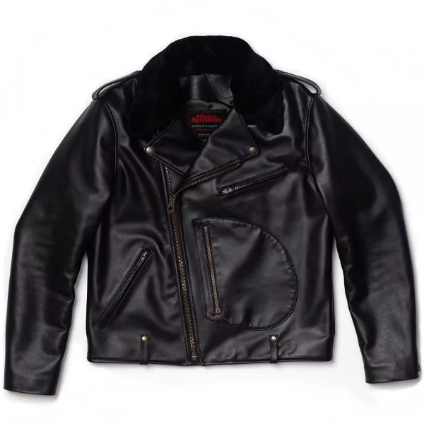 Men s Classic Black Leather Fur Collar Jacket URBAN MotoSpeeds