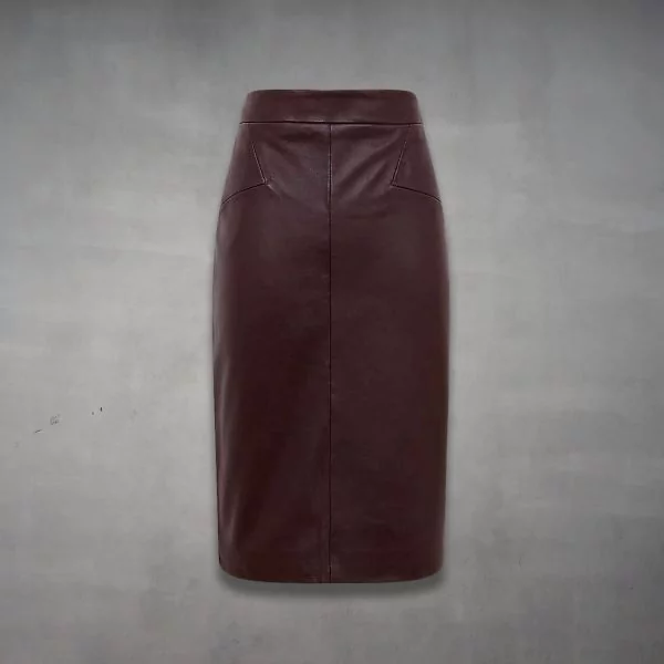 High Waisted Leather Skirt