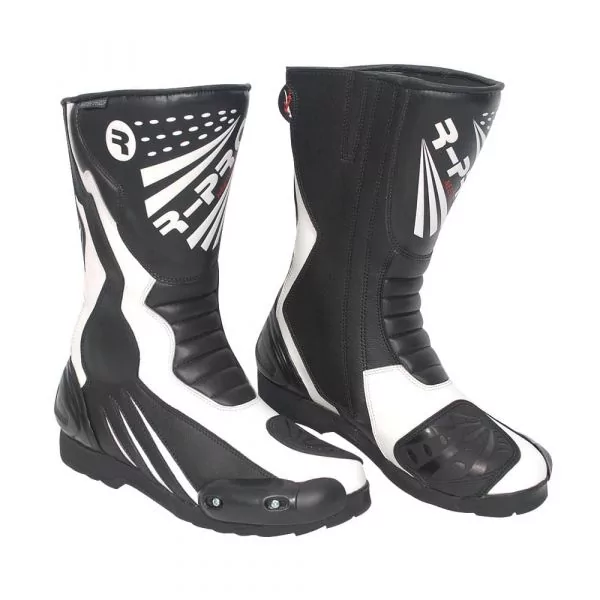 Schwarze und WeiBe Motorradstiefel