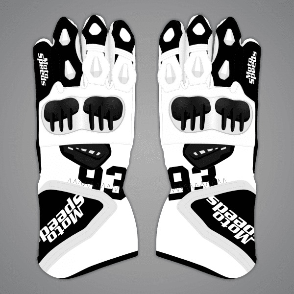 Black and White Motorcycle Gloves