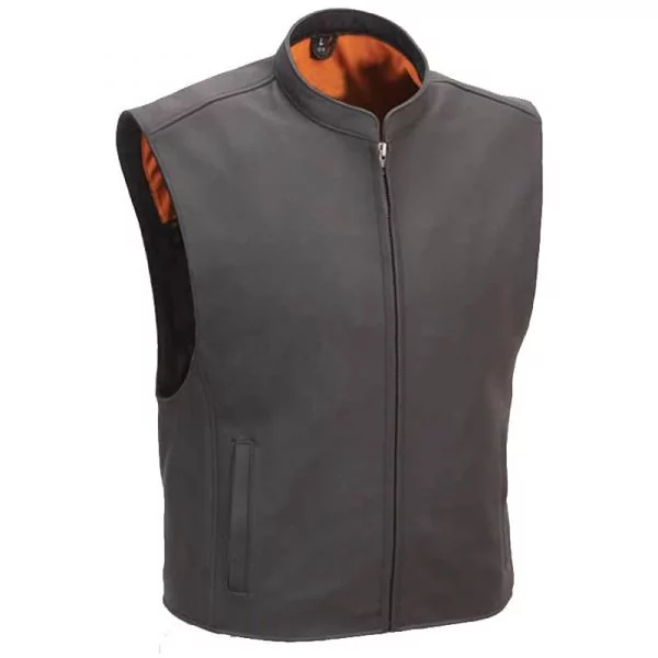 Leather vest back best sale