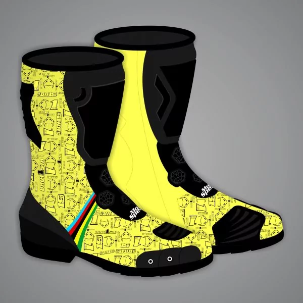 Neon Yellow Motorcycle Boots Alvaro Bautista SBK 2023