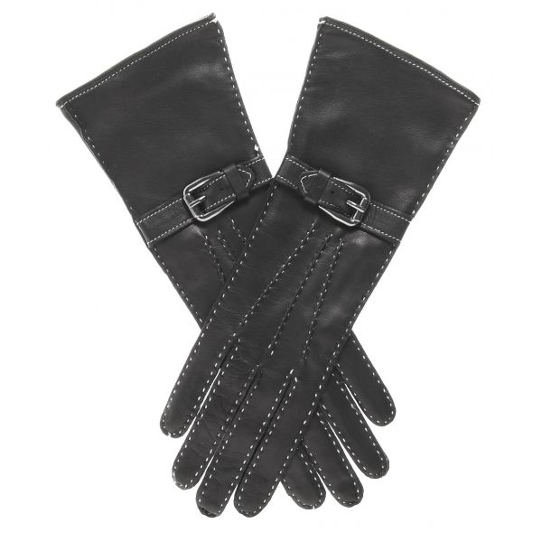 Long leather gloves lady