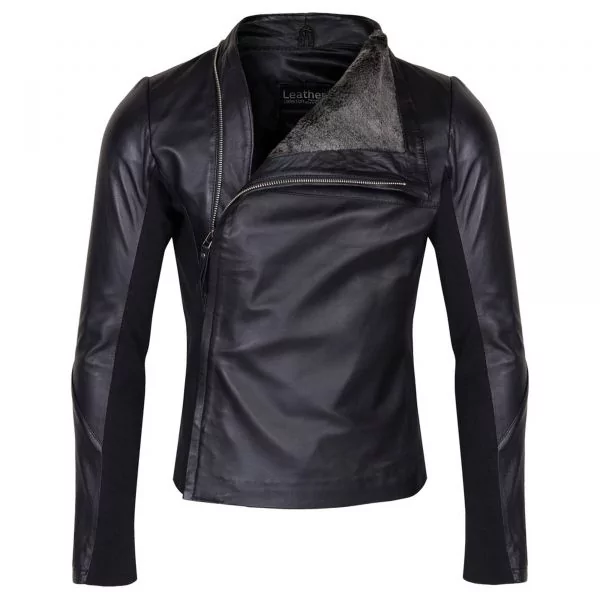 Men s Slim Fit Fur Lined Leather Jacket Winter Wear