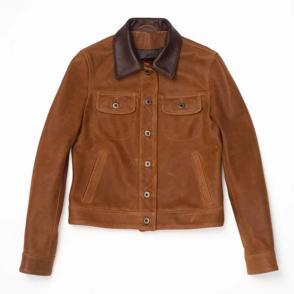 Western leather jacket womens online