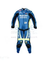 Aleix Espargaro Suzuki 2015 MotoGP Leathers front view