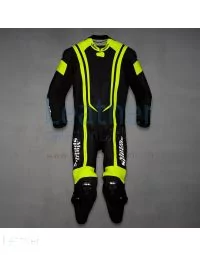 Alpha Neon Leather Motorbike Suit front view