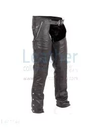 biker leather chaps black