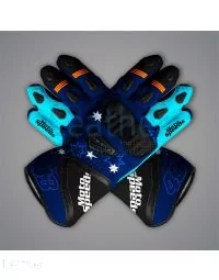 Blue Biker Gloves