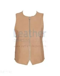 leather sleeveless vest