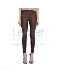 black leather skinny pants