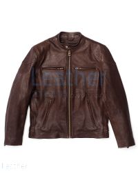 Brown Cafe Racer Leather Jacket