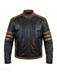 Wolverine X-Men Black Leather Jacket front view