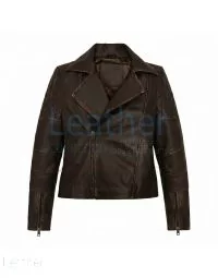 Furiosa Mad Max Brown Leather Jacket front view