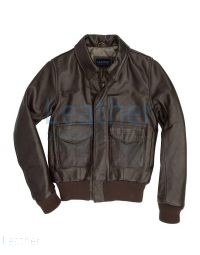 Flight Leather Bomber Jacket For Women front view