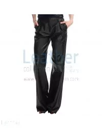 Leather Bell Bottom Pants