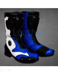 blue motorcycle boots