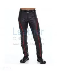 Leather Stripe Pants Front View