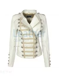 leather jacket white