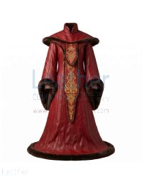 Queen Amidala Red Leather Coat front view