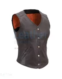 Women Leather Motorcycle Vest
