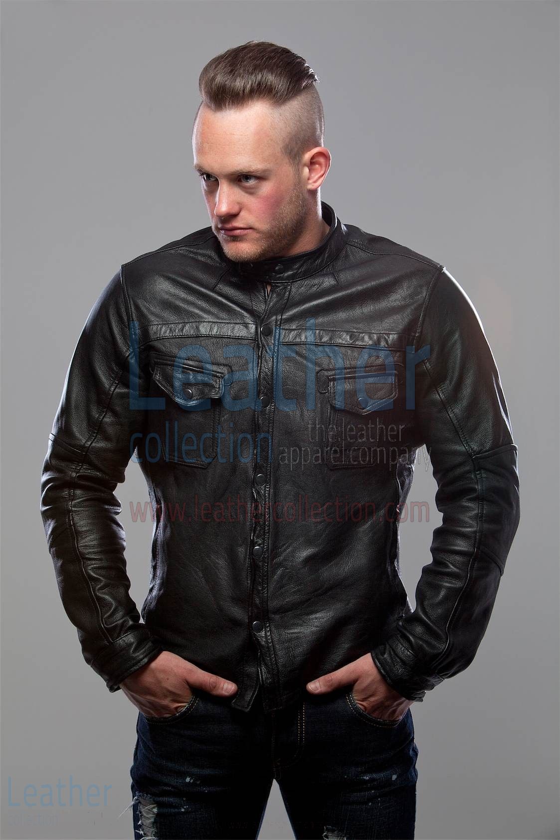 Black Leather Shirt Jacket for Men by Pelle Inc Stylish Outerwear