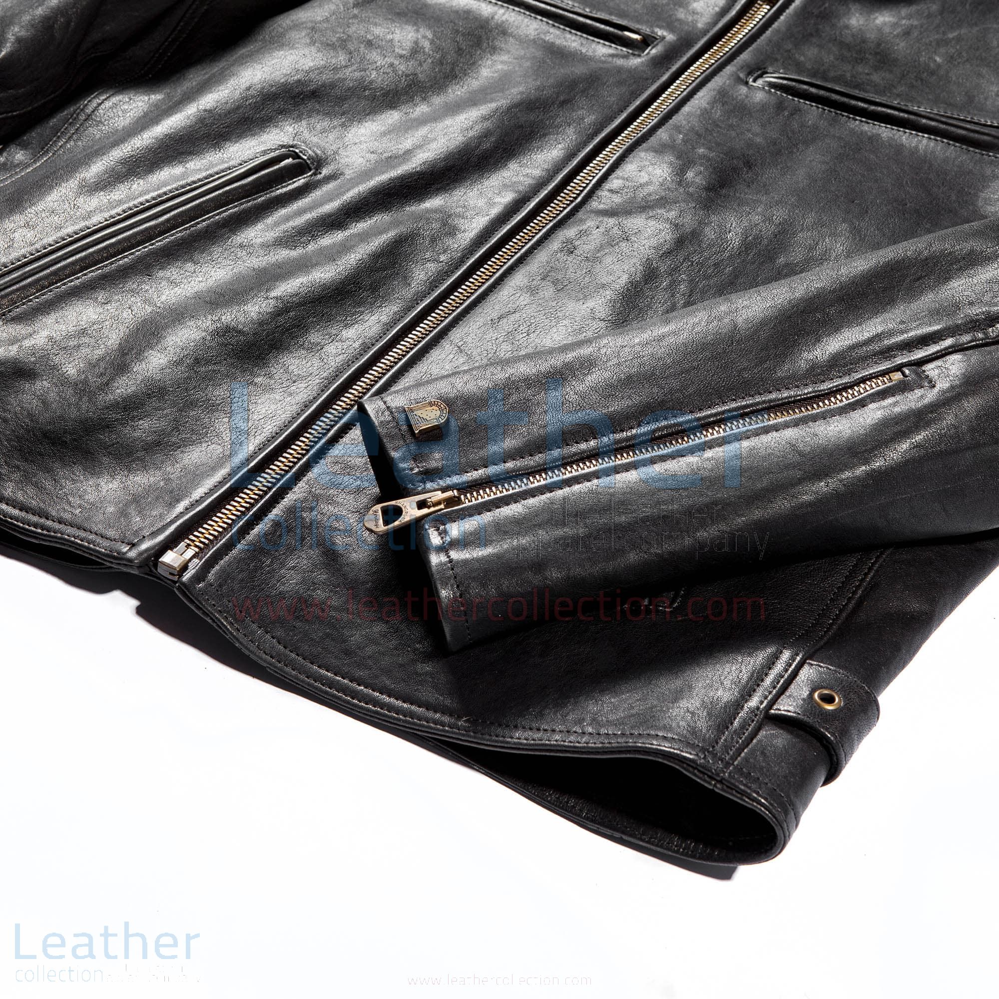 Men s Black Cafe Racer Moto Jacket Vintage Style