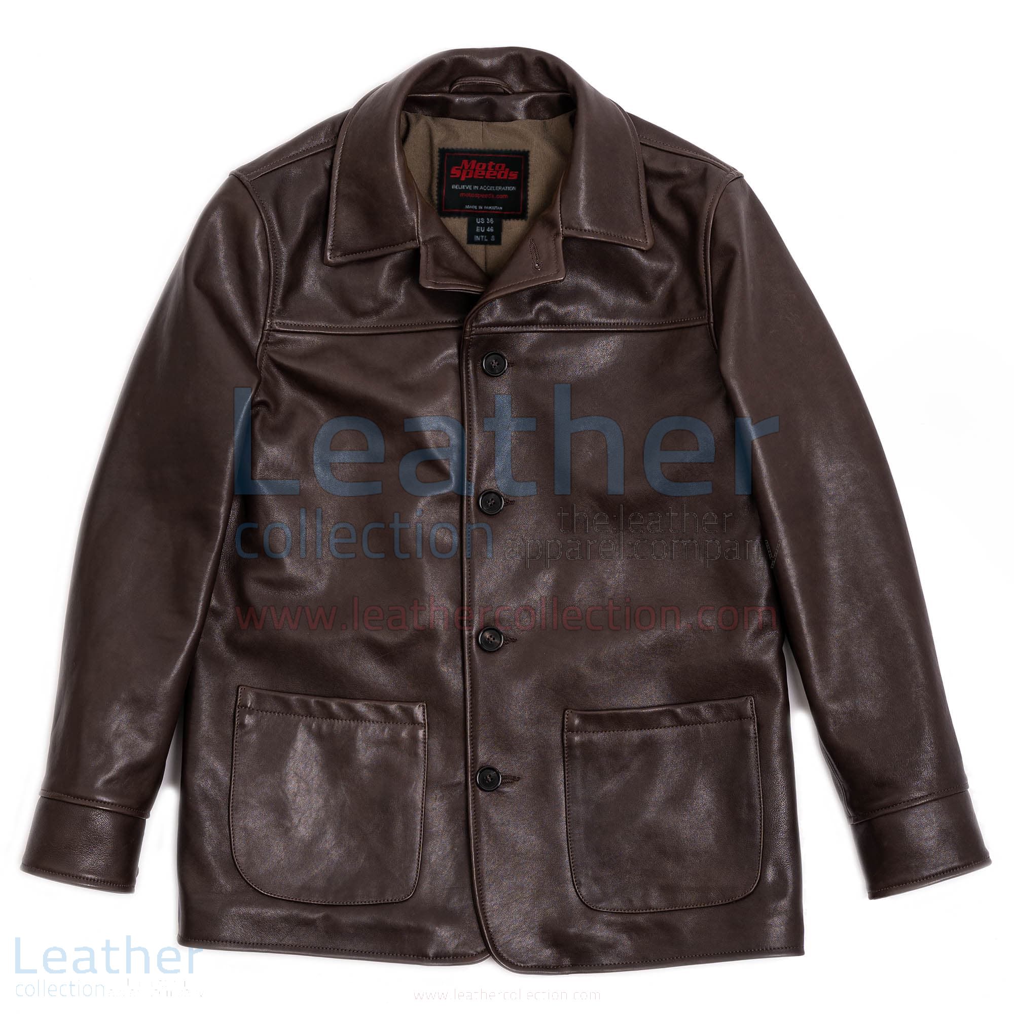 Heritage Men s Brown Leather Car Coat MotoSpeeds