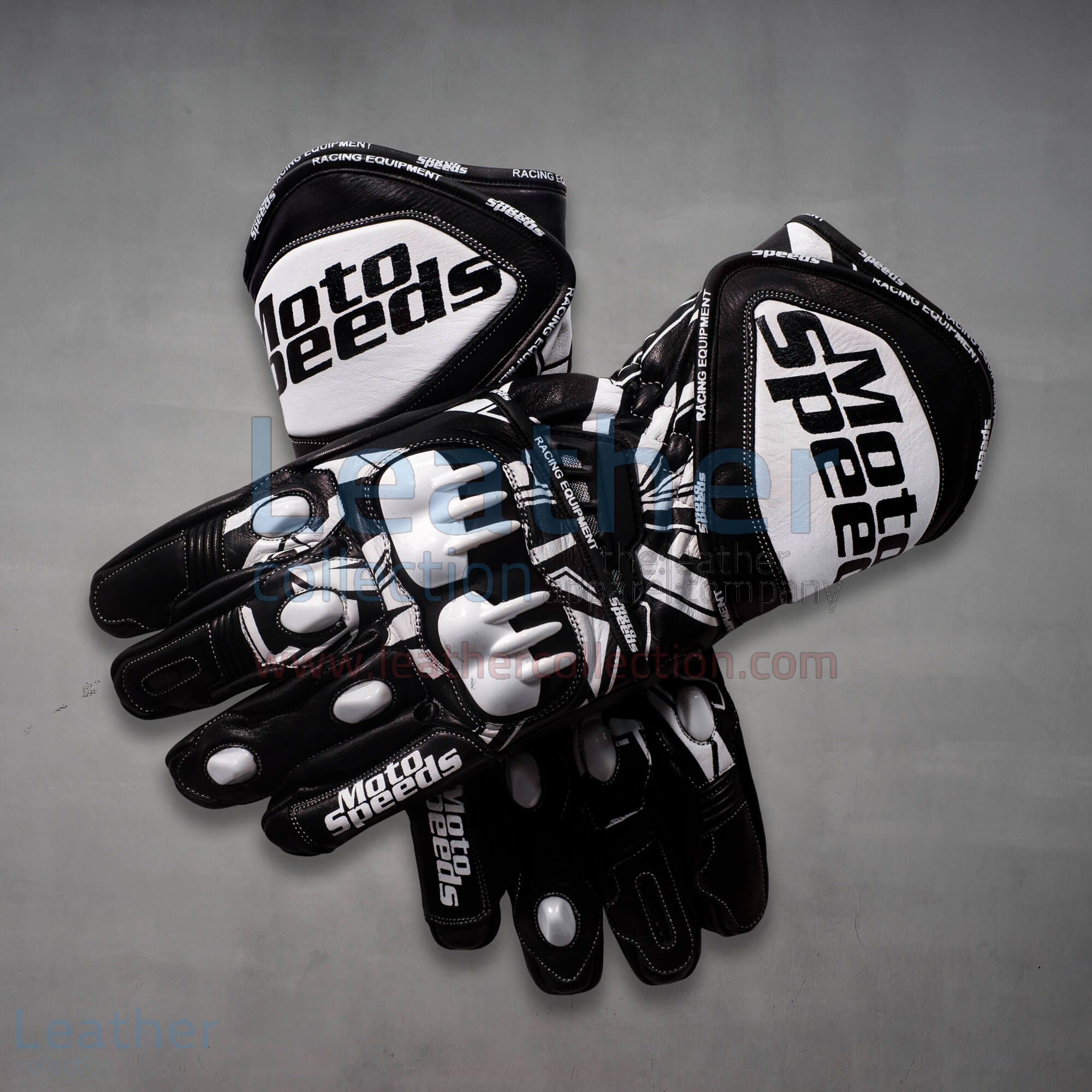 White biker gloves top