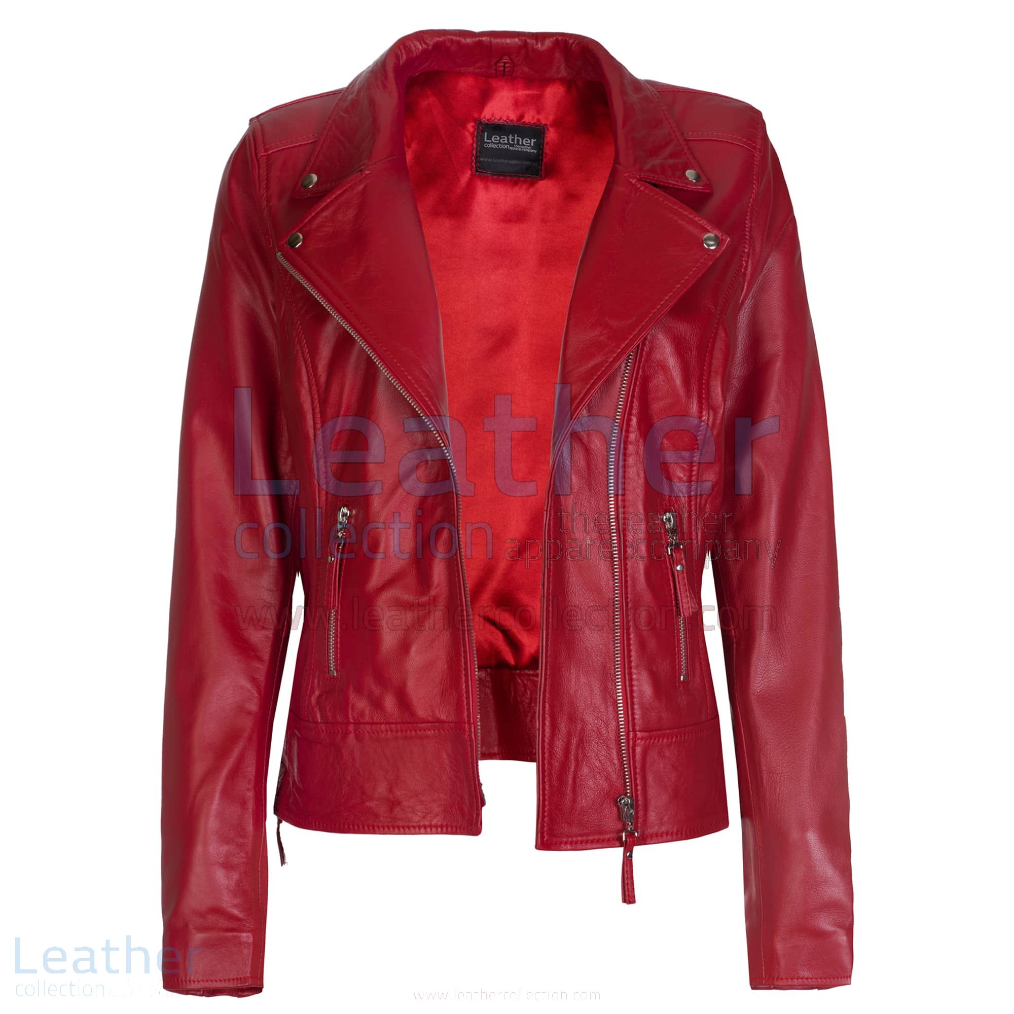Giubbino di pelle rosso top