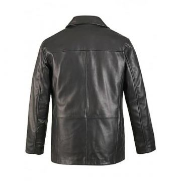 Blazer en cuir à 3 boutons pour homme