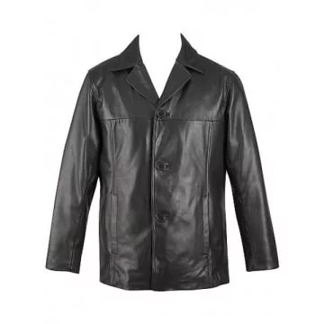 black leather blazer for men