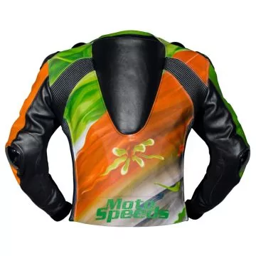 Abstract Leather Riding Jacket