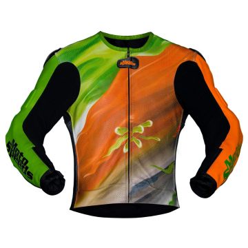 abstract race leather jacket