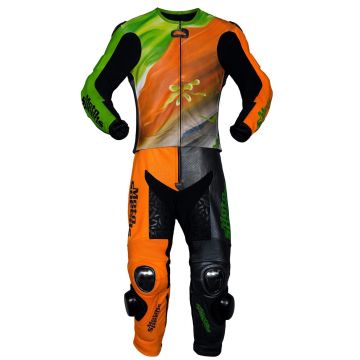Abstract Riding Leather Suit