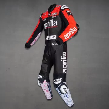 Aleix Espargaro Aprilia Racing Leather Suit MotoGP 2022 left view