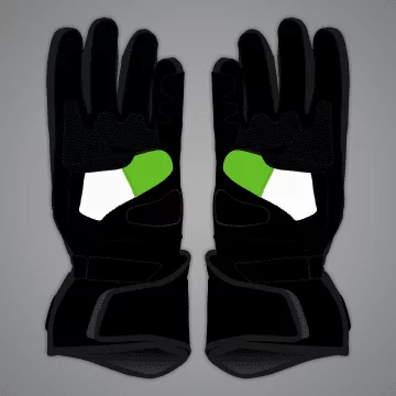 Alex Lowes Black and Green Motorcycle Gloves 2024