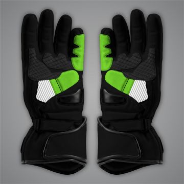 Guantes de motocicleta negros y verdes Alex Lowes 2024