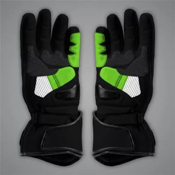 Alex Lowes Black and Green Motorcycle Gloves 2024